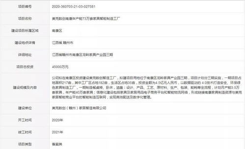 投資4.5億元,美克數創家具智能制造工廠項目落戶南康